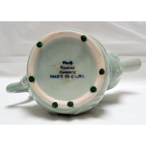 Vintage The Bombay Company Jade Green Porcelain Yin Yang Monkey Riding Teapot - Picture 6 of 6
